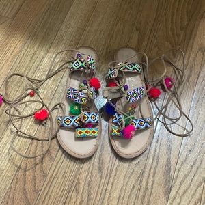 Chinese Laundry Pom Pom Wrap Sandal